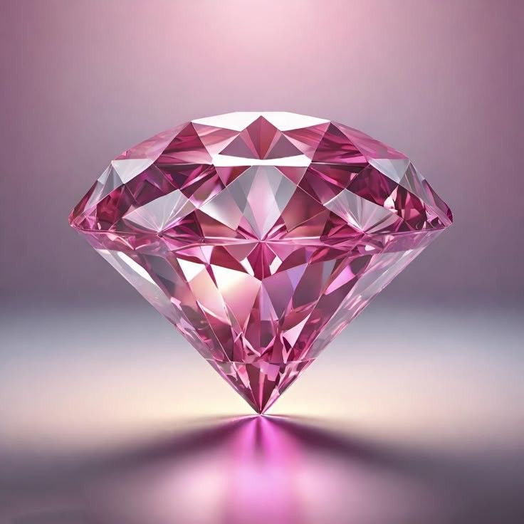 Close-up of a pink diamond reflecting light, symbolizing inner strength, self-worth, and the beauty revealed through emotional healing.